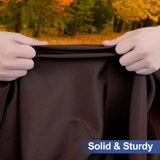 homing Rectangle Table Cloth Cover, Waterproof Polyester Elastic Fitted Tablecloth, Fits for 8 Foot Folding Tables, Washable Table Protector for Fall, Thanksgiving, Harvest Party (Coffee, 30" x 96")
