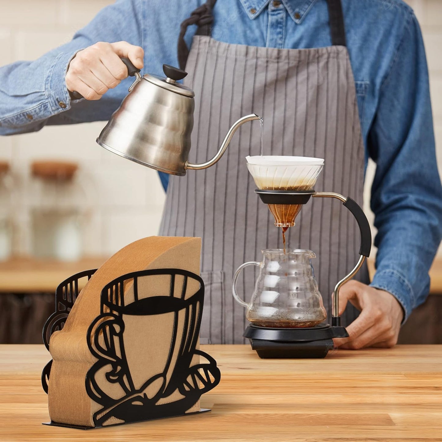 2 PCS Coffee Filter Holder,Coffee Paper Storage Coffee Filter Paper Container Stand for Fan-shaped,T- shaped,Square-shaped Over Filters,Good for Home Kitchen Restaurant Picnic Party wedding etc