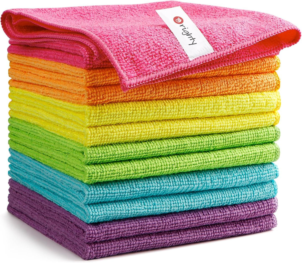 Orighty Microfiber Cleaning Cloth Pack of 12, Highly Absorbent Cleaning Supplies, Lint Free Cloths for Multiple-use, Powerful Dust Removal Clean Rags for House, Kitchen, Car Care(12x12 inch)