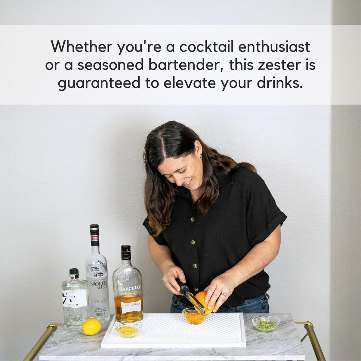 A Bar Above Cheese Grater & Lemon Zester-Chef-Grade Stainless-Steel Citrus Rasp, 12″ Hard-Cheese Grater for Parmesan, Ginger, Garlic, & Cocktail Garnish