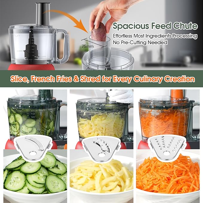 Food Processor and Blender Combo, 88 oz Food Chopper for Meat, Vegetable and Dough, 70 oz 700W Glass Jar Blender with 2 Speeds and Pulse for Smoothie, Nutrient Extractions, and More