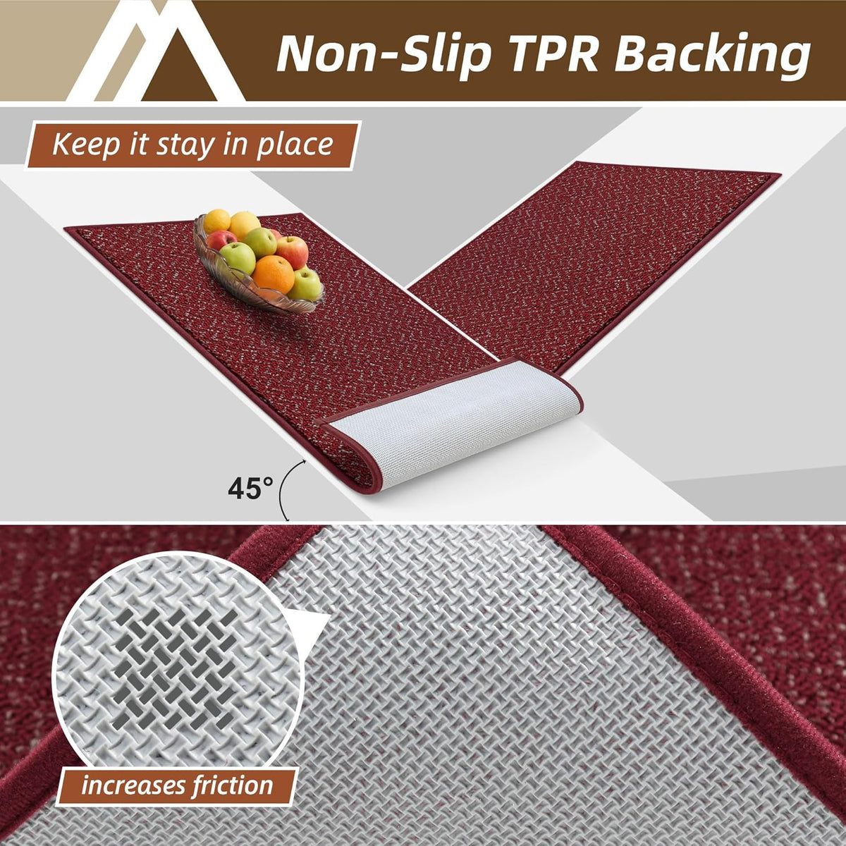 COSY HOMEER-Door-Mat 24"x36" Non Slip Absorbent Entryway Rugs Dirt Trapper Doormats Washable Entrance Mats Low Pile Welcome Floor Mat for Front Back Door and Entry Mats,Red