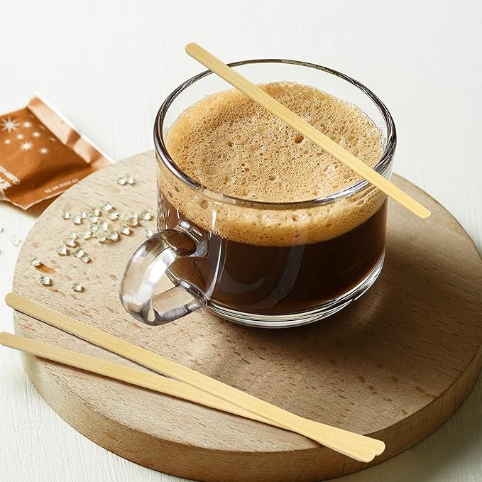 Bamboo Coffee Stirrers, 1000 Count of Disposable Coffee Stir Sticks - Stir Sticks For Coffee Bar 5.5 Inch, Stir Sticks with Smooth End, Coffee Stirs for Coffee, Cocktail, Hot Drinks