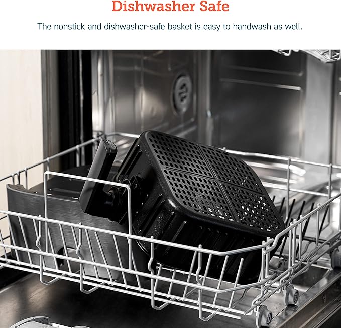 Cosori 12-in-1 Air Fryer 5.8QT, Toast, Bake, Nutrition Facts for 100+ In-App Recipes, AdaptIQ Tech Fast Cook, for Main & Side Dishes, Snacks, Leftovers, Detachable Square Basket, Dishwasher Safe
