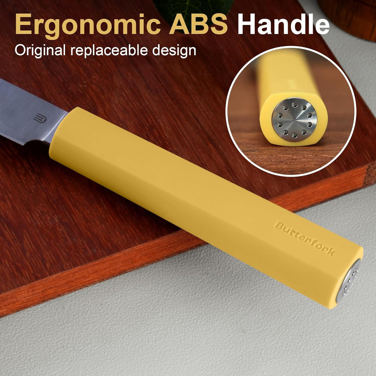 3.5 Inch Paring Knife, Small Kitchen Knife with AR-RPM9 Steel Replaceable Ergonomic Handle, Ultra Sharp Fruit Vegetable Knife for Peeling Coring Cutting