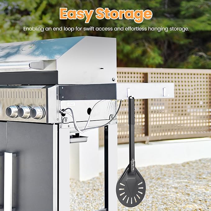 Pizza Turning Peel - Pizza Turner - Restaurant-Grade Aluminum Perforated Pizza Peel Lightweight Metal Outdoor Pizza Oven Accessories
