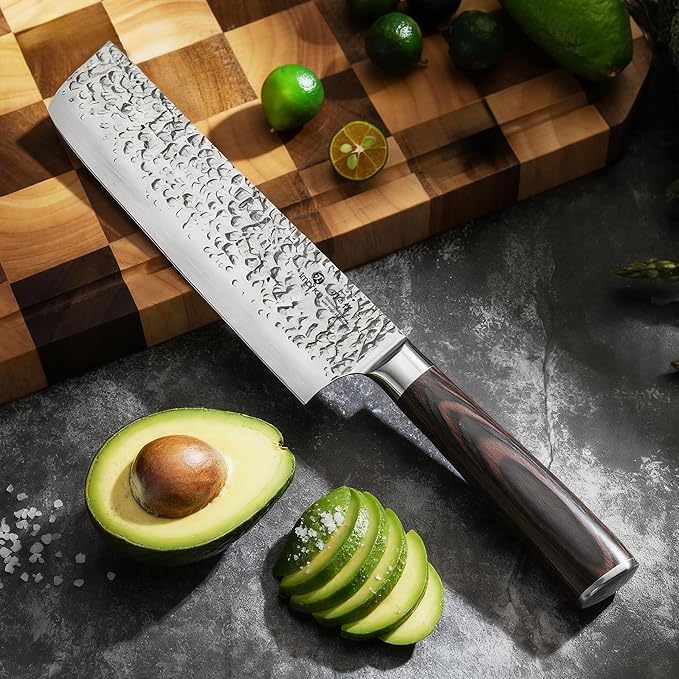 imarku Nakiri Knife,7 Inch High Carbon Stainless Steel Japanese Chef Knife,Razor Sharp Chopping Vegetable and Meat Cleaver Kitchen Knife with Ergonomic Handle,Mothers Day Gifts for Mom