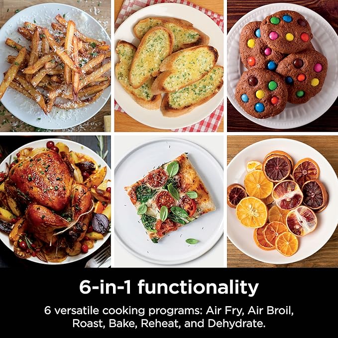 Ninja DoubleStack XL Smart 2-Basket Air Fryer, Smart Cook System, DoubleStack Technology Cook 4 Foods at Once, Space Saving Design, 10 QT, 6-in-1, Smart Finish & Match Cook, Air Fry, Broil, Bake SL451