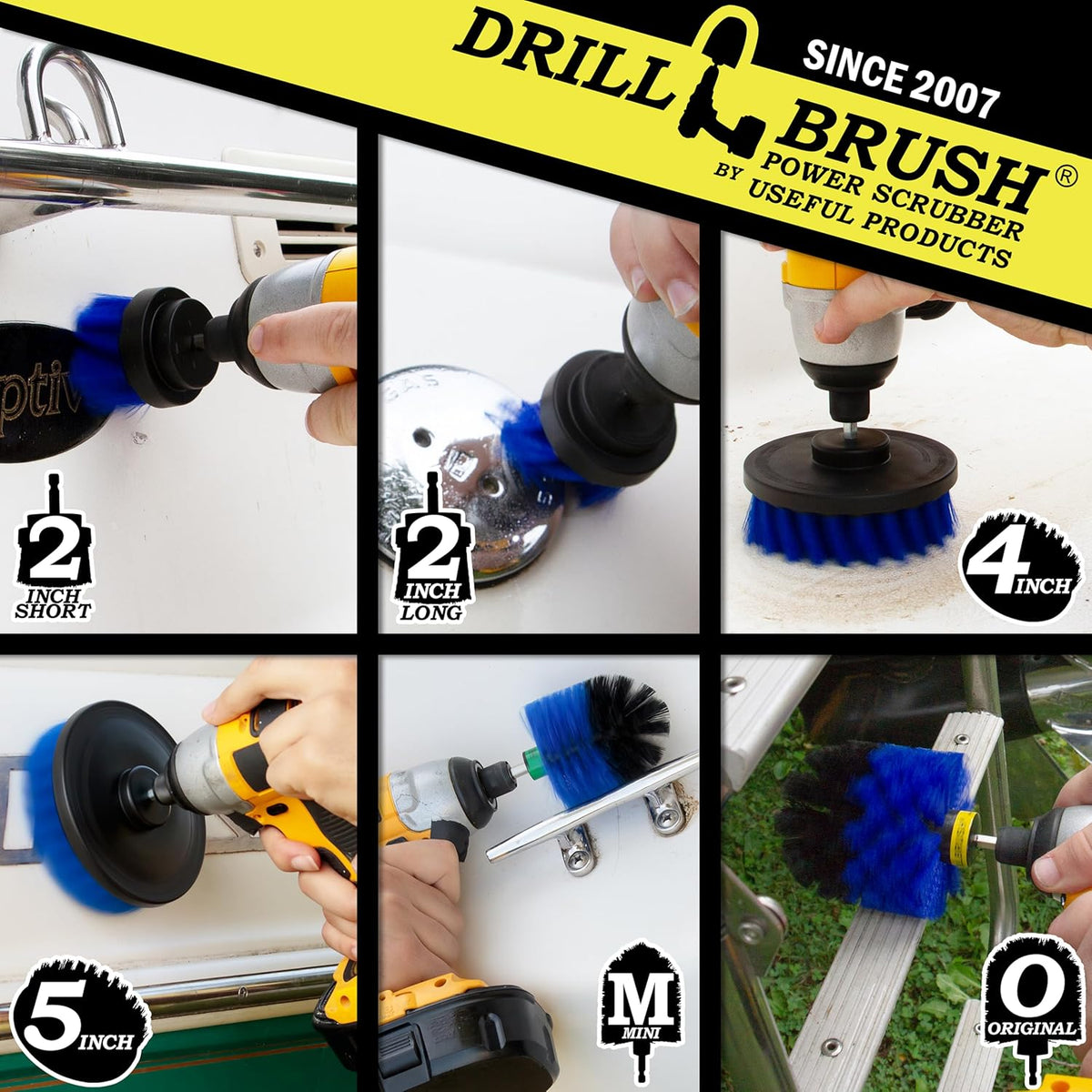 Pool Accessories - Cleaning Supplies - Drill Brush - 5 Piece Spin Brush Pool Cleaning Kit - Pool Supplies - Slide - Deck Brush - Hot Tub - Spa - Pond Liner - Pool Brush - Carpet Cleaner