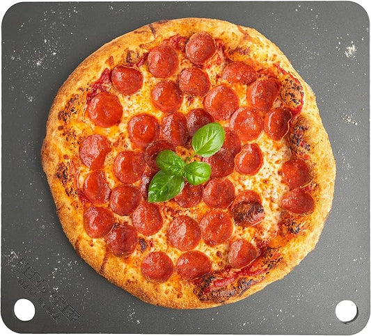 NerdChef Steel Stone - High Performance Pizza Baking | Made in USA (14.5" x 16" x 1/4") - (.25" Thick - Standard)