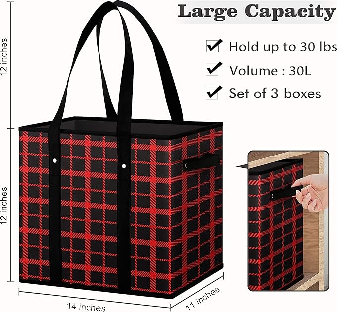 WISELIFE Reusable Grocery Bags 2 Pack,Large Grocery Tote Bag Water Resistant Shopping Bags Foldable Grocery Bag for Clothes,Shoes and Picnic,Red