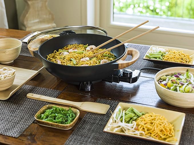 Bestron AEW100AS Electric Wok, Metal, 5 Litres