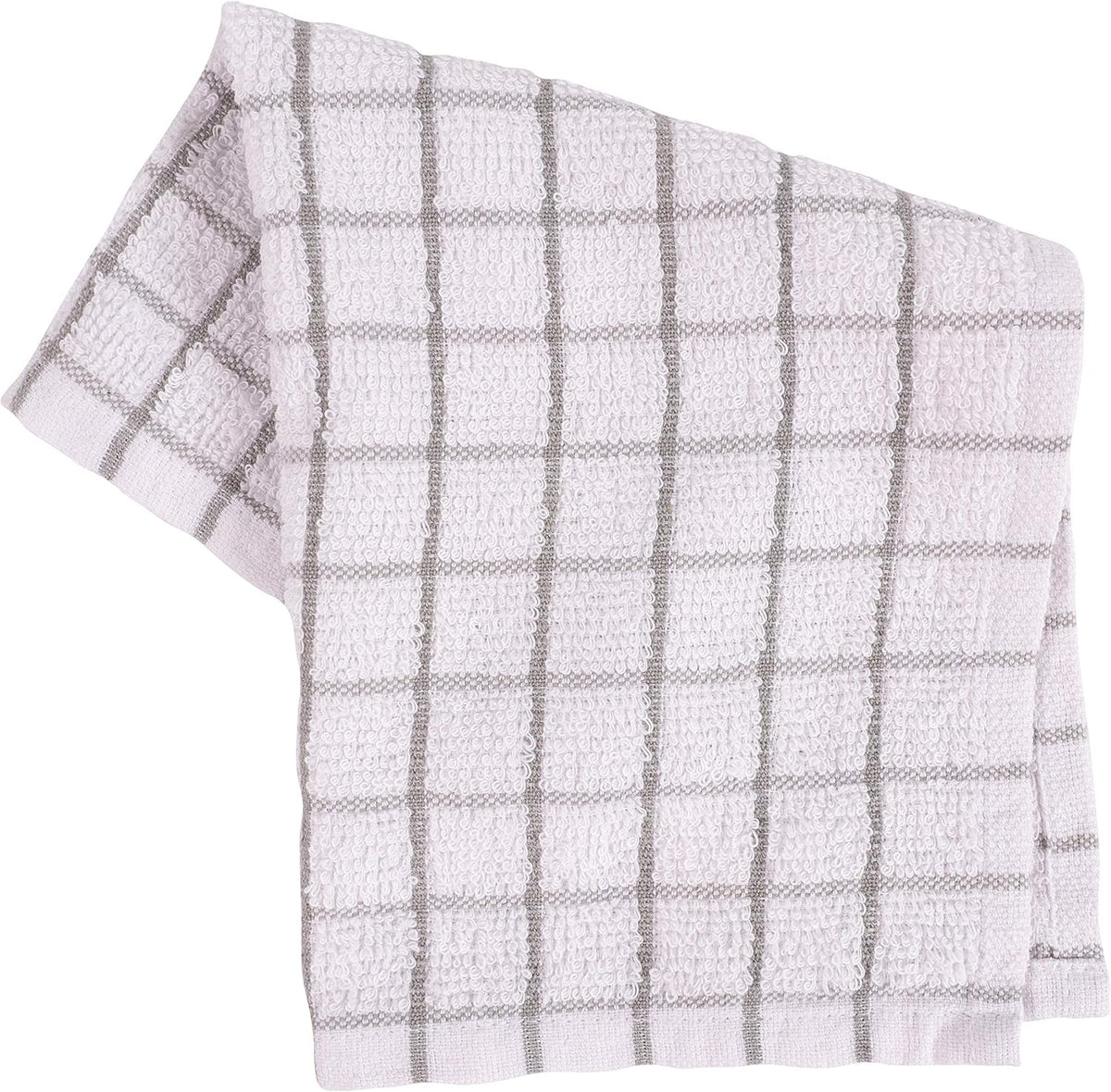 KAF Home Pantry 100% Cotton Checkered Grid Dish Cloths | Set of 6, 12 x 12 Inches | Absorbent and Machine Washable | Perfect for Cleaning Counters, and Any Household Spills - Gray