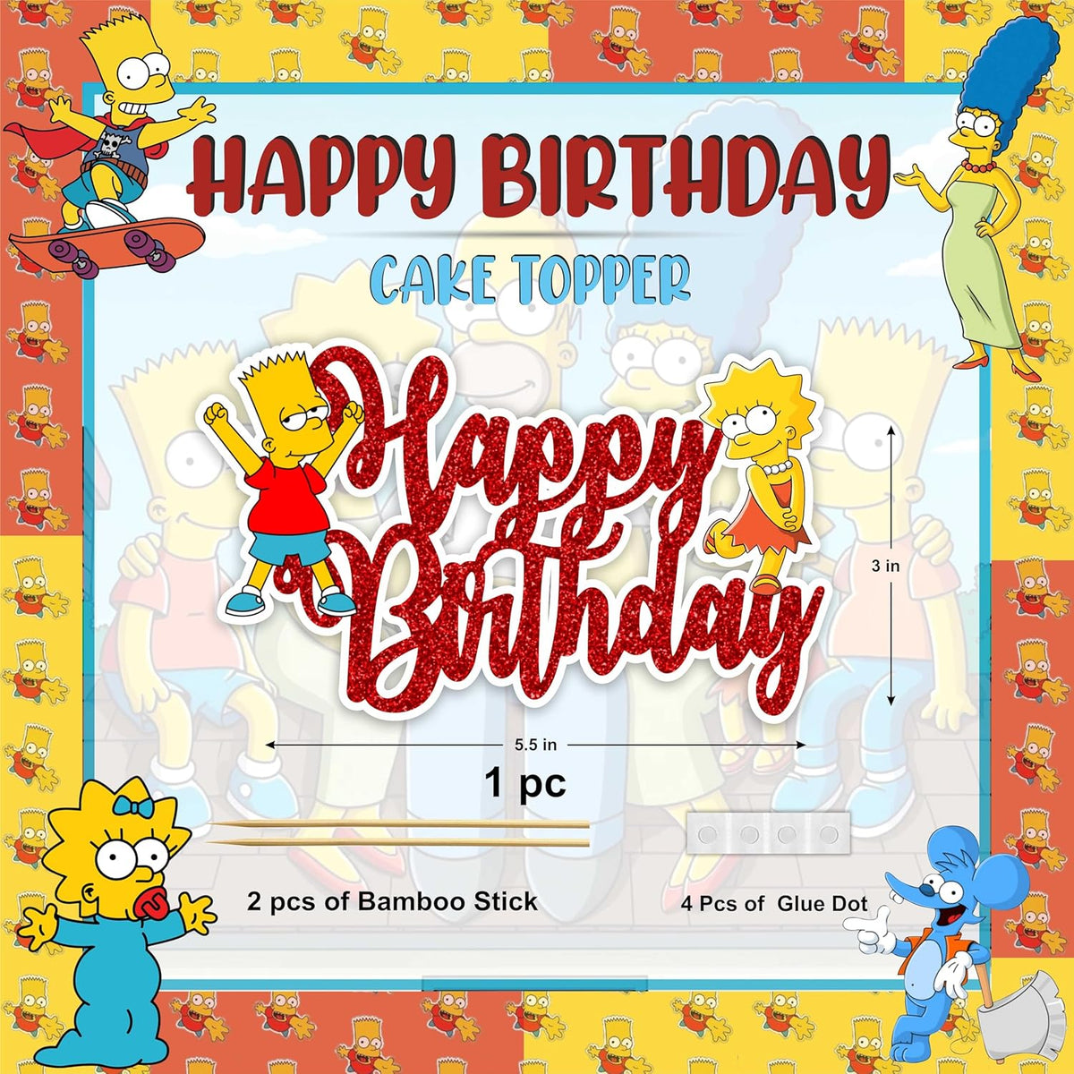 Seyal® Brt Simpson Happy Birthday Cake Topper