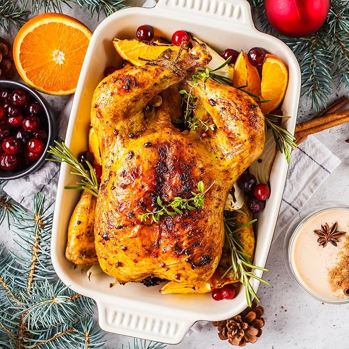 Sunvivi Roaster Oven, Electric Roaster Oven with Viewing Lid, 28lb 24-Quart Turkey Roaster with Unique Defrost/Warm Function, Large Roaster with Removable Pan & Rack, Stainless Steel, Blue